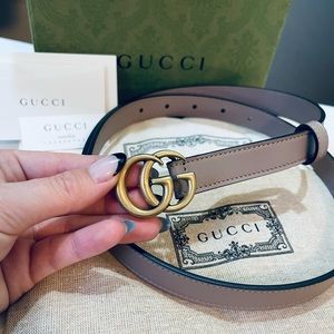Gucci Leather Belt with Double G buckle